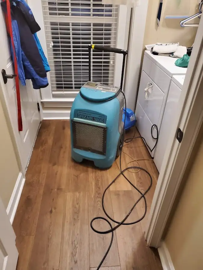 Commercial dehumidifier deployed for Flood Damage Cleanup in Pittsford